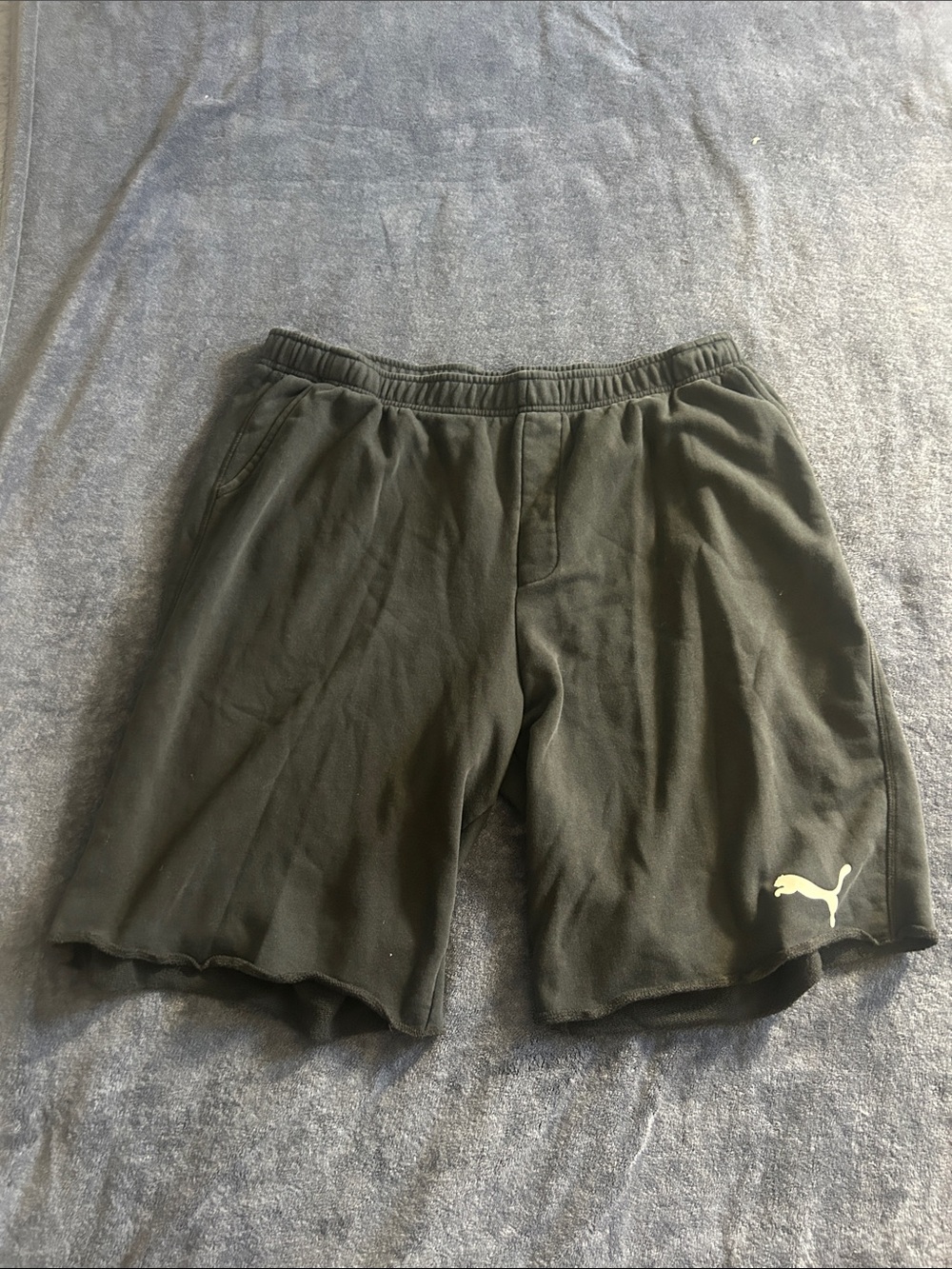Puma Olive Athletic Shorts with Puma Logo